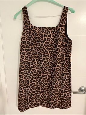 H&M Leopard Print Shift Dress in Brown and Black